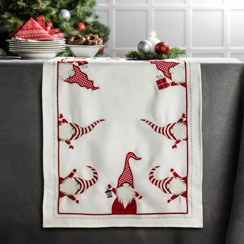 Bieżnik na stół JEDEKA BN 5588-1 BIAŁO-CZERWONY 50 x 100 cm Szybka dostawa
