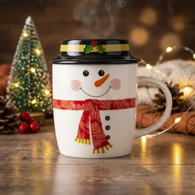 Oferta Kubek porcelanowy świąteczny z pokrywką ALTOM DESIGN BAŁWANEK 400 ml