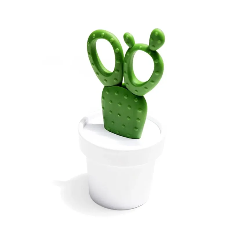 QUALY Cactus zielono-białe - nożyczki do papieru ze stali nierdzewnej Tylko dziś