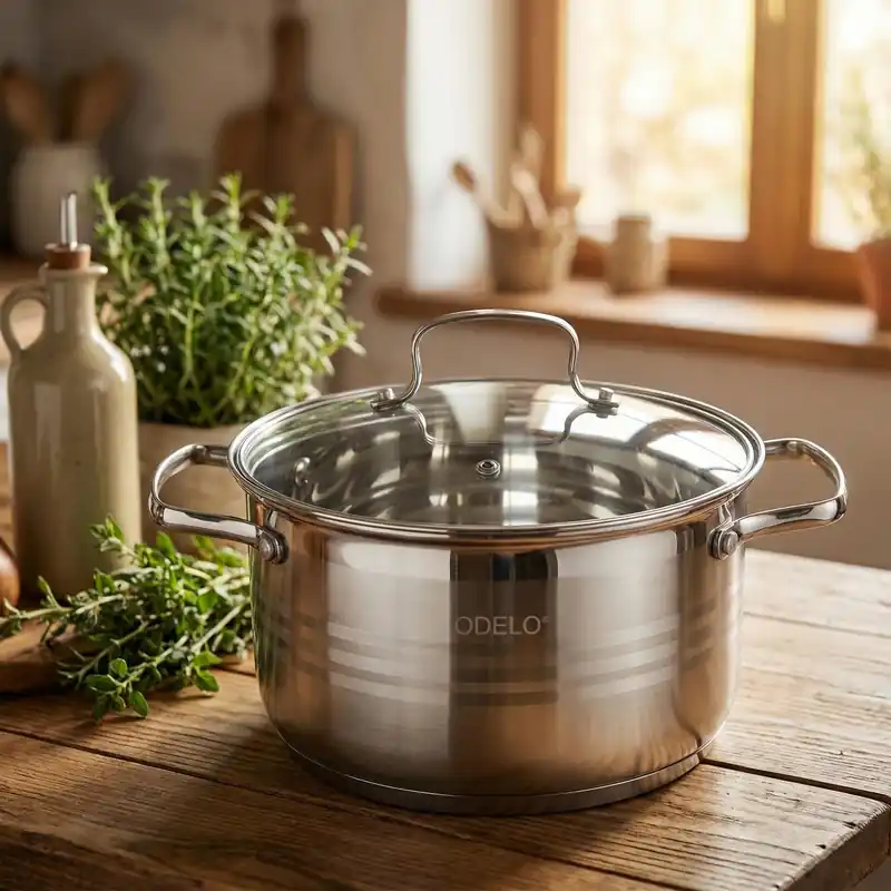 Wybór klientów Garnek z pokrywką ODELO PEDRO 24 cm 6,5 l srebrny