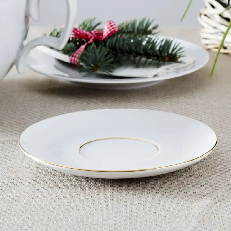 Ograniczona ilość Talerzyk / Spodek porcelanowy MARIAPAULA ZŁOTA LINIA 17 cm