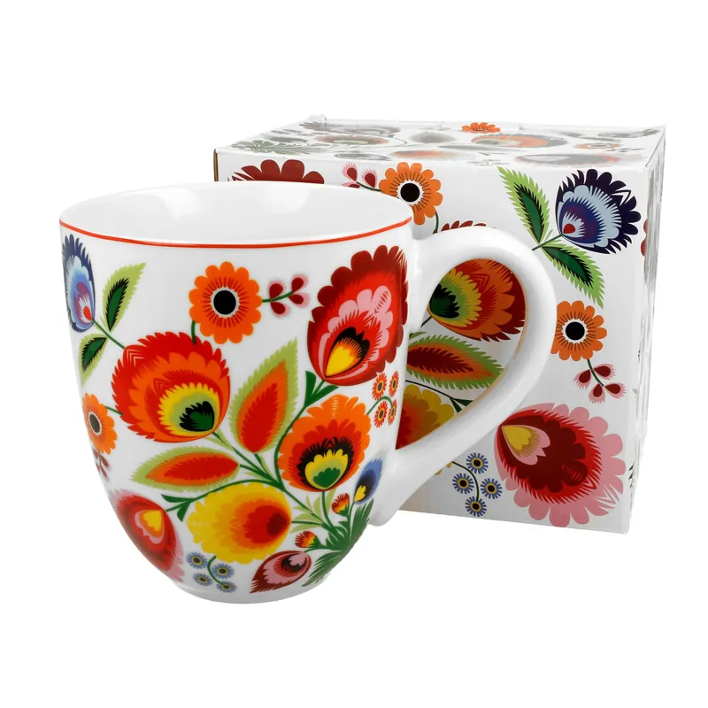 Nie przegap Kubek porcelanowy DUO ETNO ŁOWICZ XXL BIAŁY 1000 ml