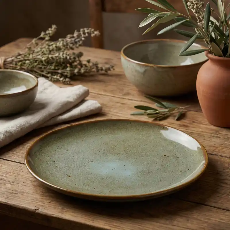 Niska cena Talerz deserowy okrągły MONDEX BASIC NATURE 21 cm zielony