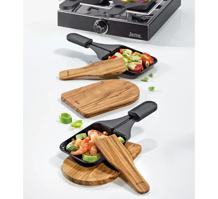 SPRING Raclette 4 el. - zestaw podkładek i szpatułek do mini patelni Niska cena