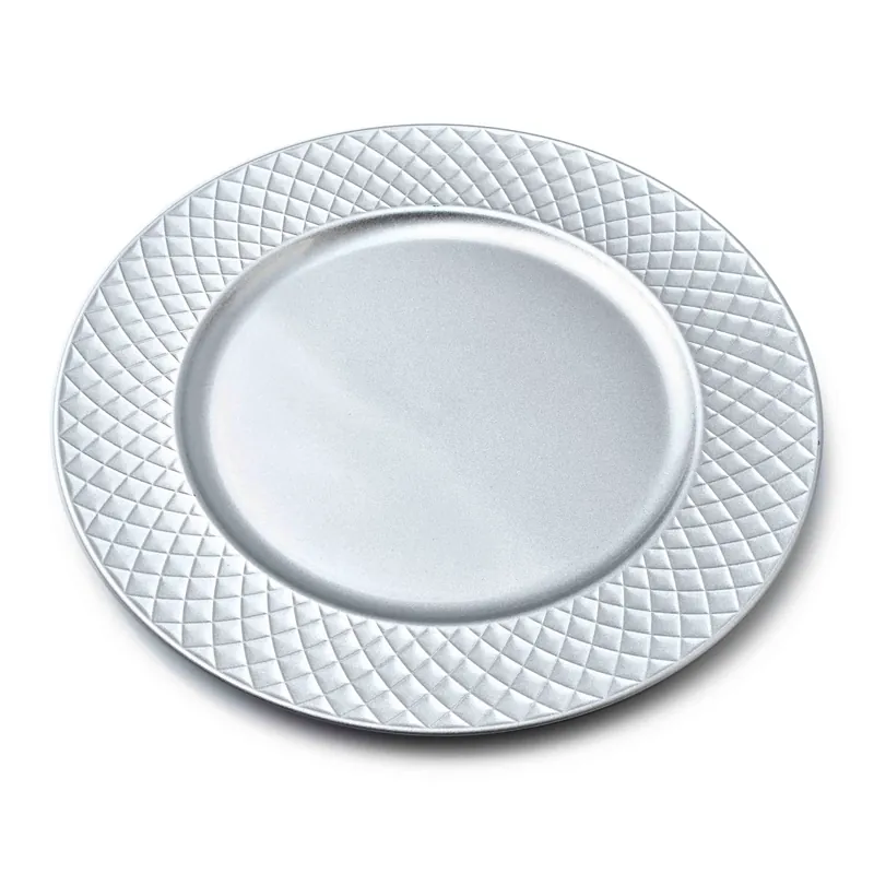 Podtalerz na stół plastikowy MONDEX BLANCHE SILVER 33 cm Hit cenowy
