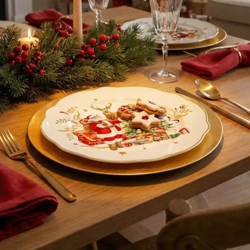 Cena promocyjna Talerze świąteczne z Mikołajem 19 cm 4 szt.