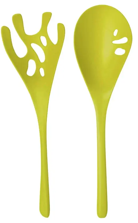 KOZIOL Shadow zielone 2 szt. - łyżki do sałatek plastikowe Wysoka jakość