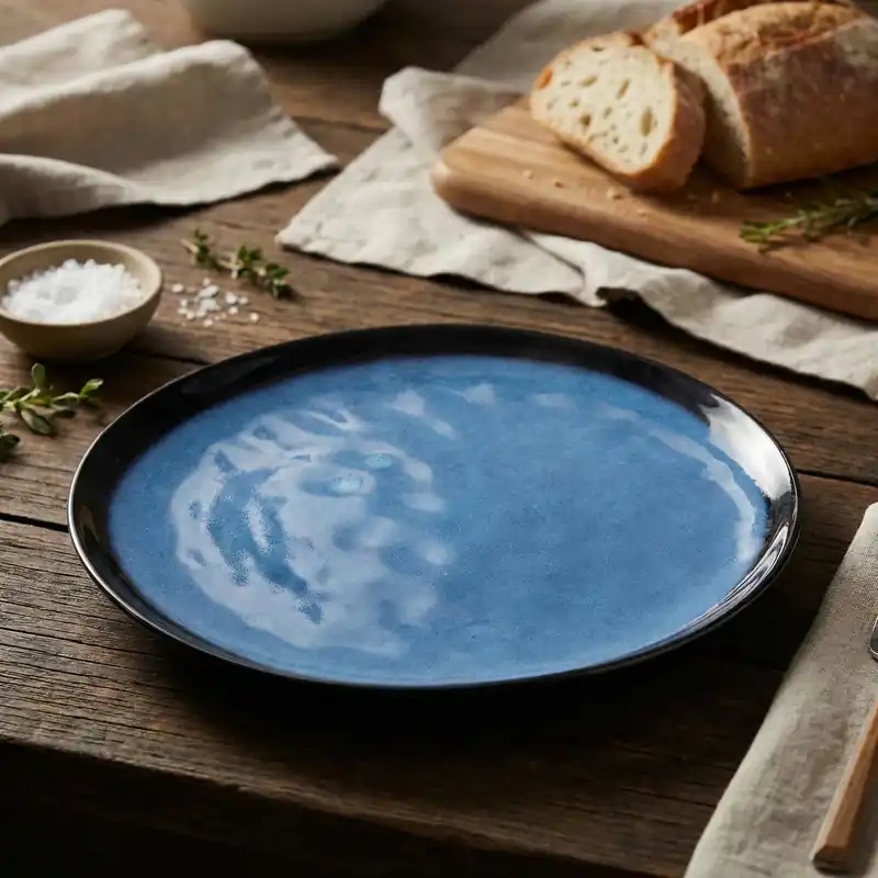 Talerz płytki MONDEX BASIC NATURE 27,5 cm niebiesko-czarny Szybka wysyłka