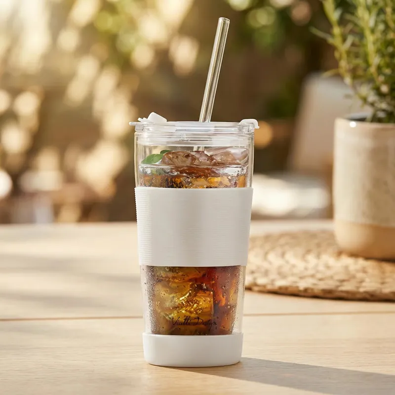 Szybka dostawa VIALLI DESIGN Fuori 600 ml - kubek termiczny ze słomką szklany