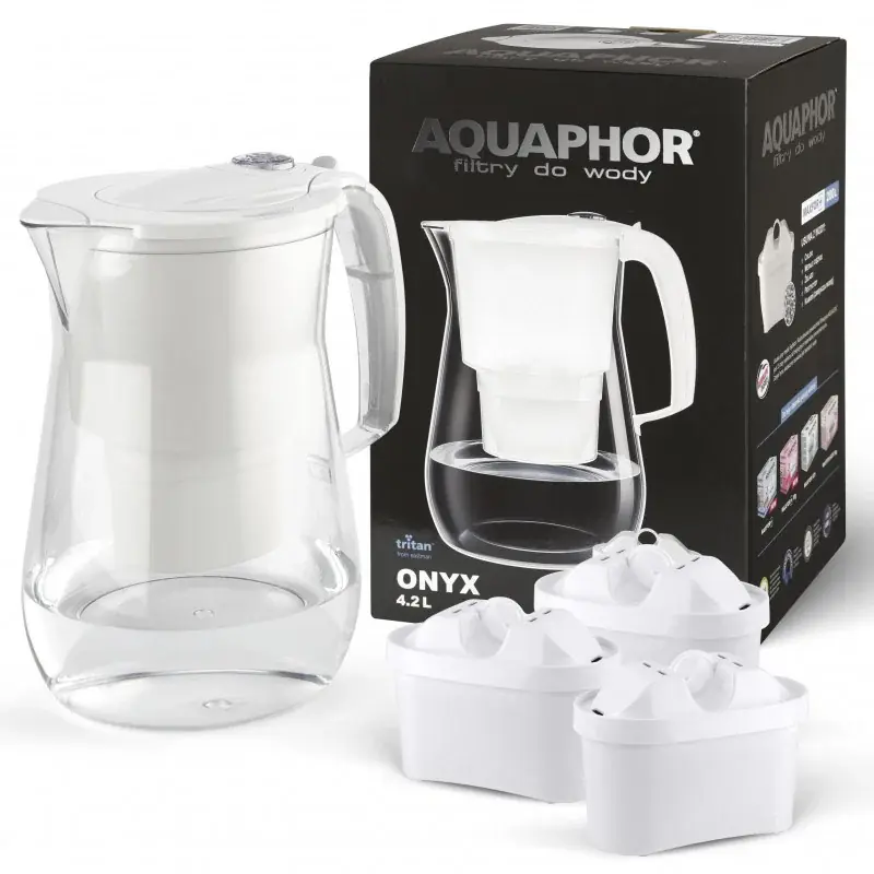 Niska cena AQUAPHOR Onyx 4,2 l -dzbanek filtrujący z trzema wymiennymi wkładami tritanowy