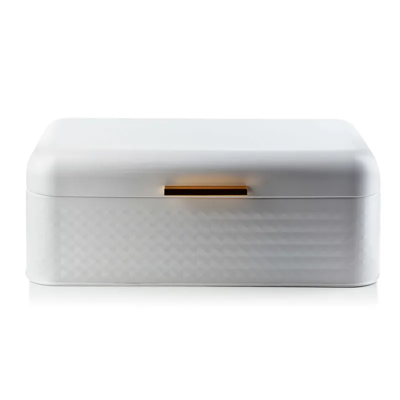 Oferta limitowana Chlebak metalowy COOKINI DIAMOND WHITE BIAŁY 42,5 x 23 cm