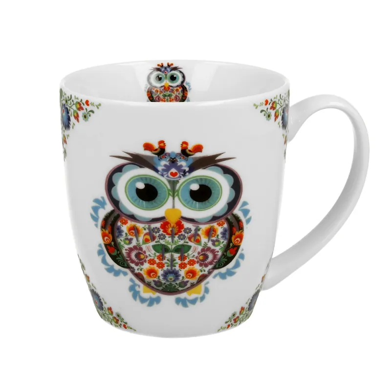 Dodaj do koszyka Kubek porcelanowy DUO ETNO SOWA 460 ml