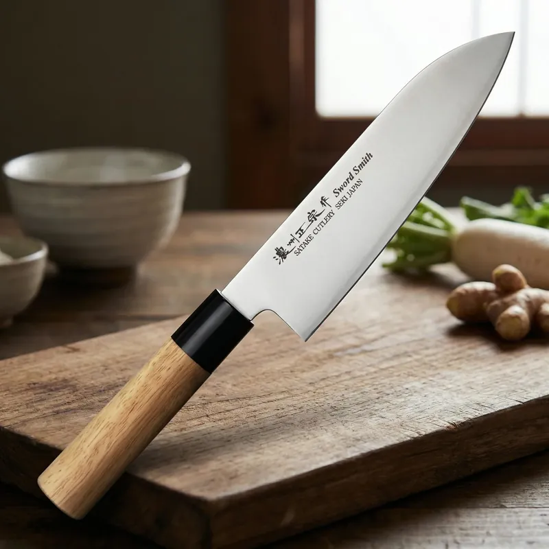 Wysoka jakość SATAKE Misaki 17 cm - nóż japoński Santoku ze stali nierdzewnej