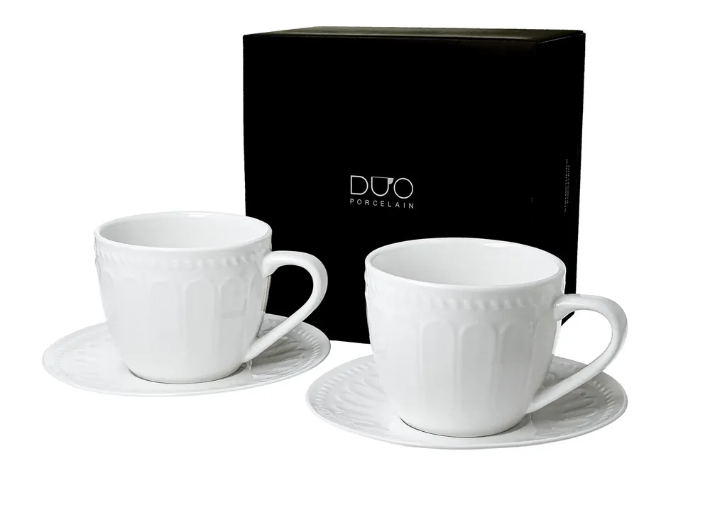 Filiżanki do kawy i herbaty porcelanowe ze spodkami DUO TWILIGHT 260 ml 2 szt. Hit cenowy