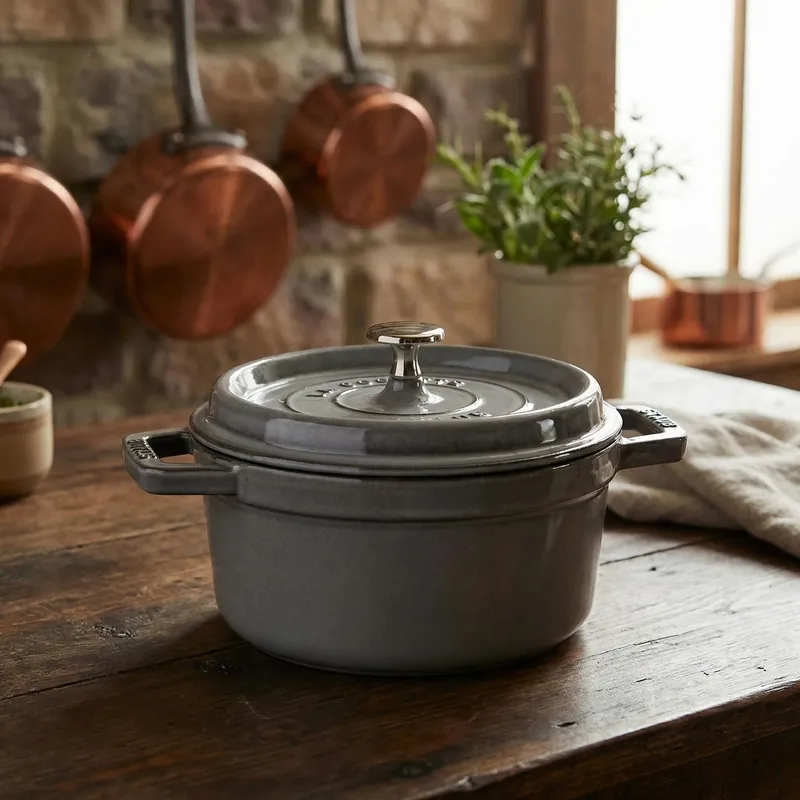 Łatwy zwrot STAUB La Cocotte 1,7 l grafitowy - garnek żeliwny z pokrywką