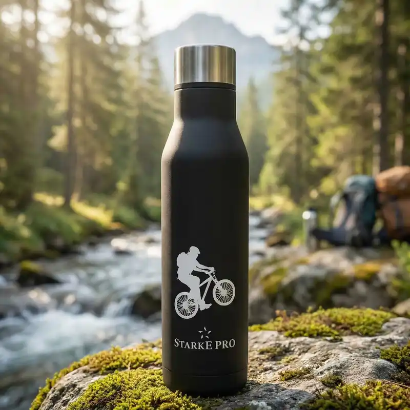 Nowy Butelka termiczna Starke Pro Explorer 750 ml czarna ze stali nierdzewnej