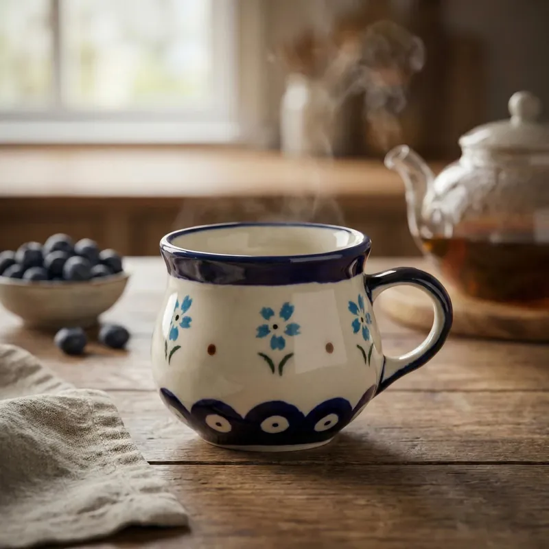 Darmowy zwrot Kubek czeski / do espresso Bolesławiec 80 ml - dek. 168A