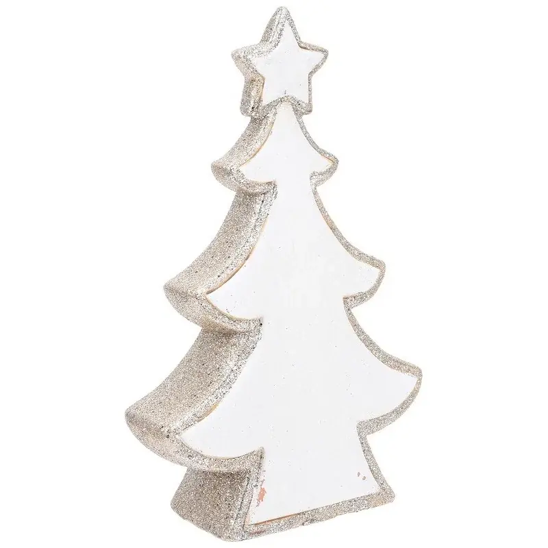 Choinka świąteczna z dolomitu BROKAT BIAŁO-SREBRNA 42 cm Oferta
