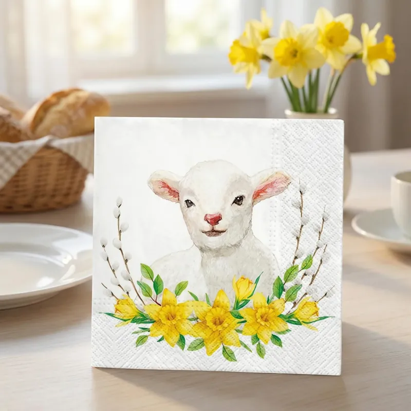 Serwetki papierowe dekoracyjne PAW LAMB WITH WREATH 20 szt. Bezpieczna płatność