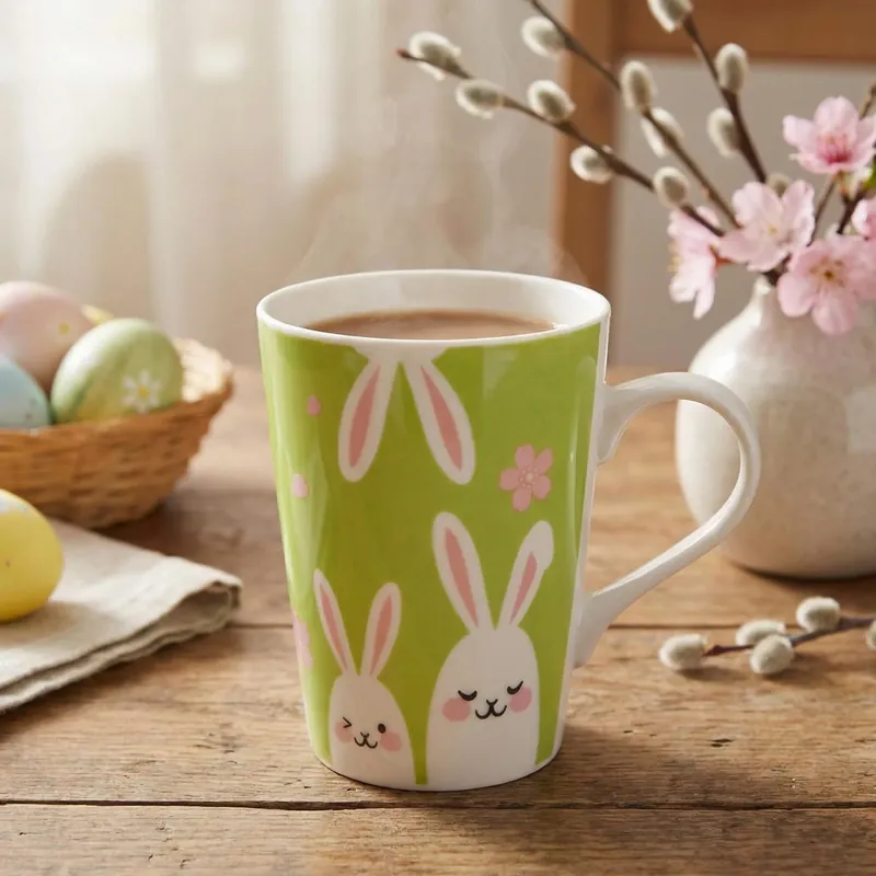 Kup teraz Kubek porcelanowy ALTOM DESIGN NEW BONE CHINA BIAŁE ZAJĄCZKI 420 ml