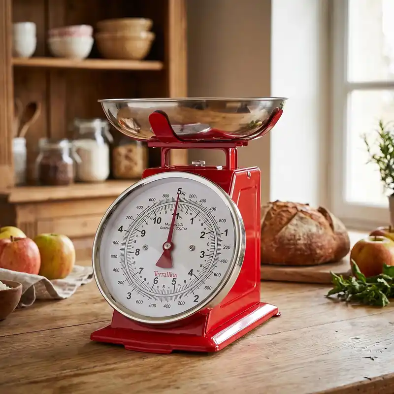 Waga kuchenna mechaniczna stalowa z miską TERRAILLON TRADITION CLASSIC CZERWONA Sprawdź teraz