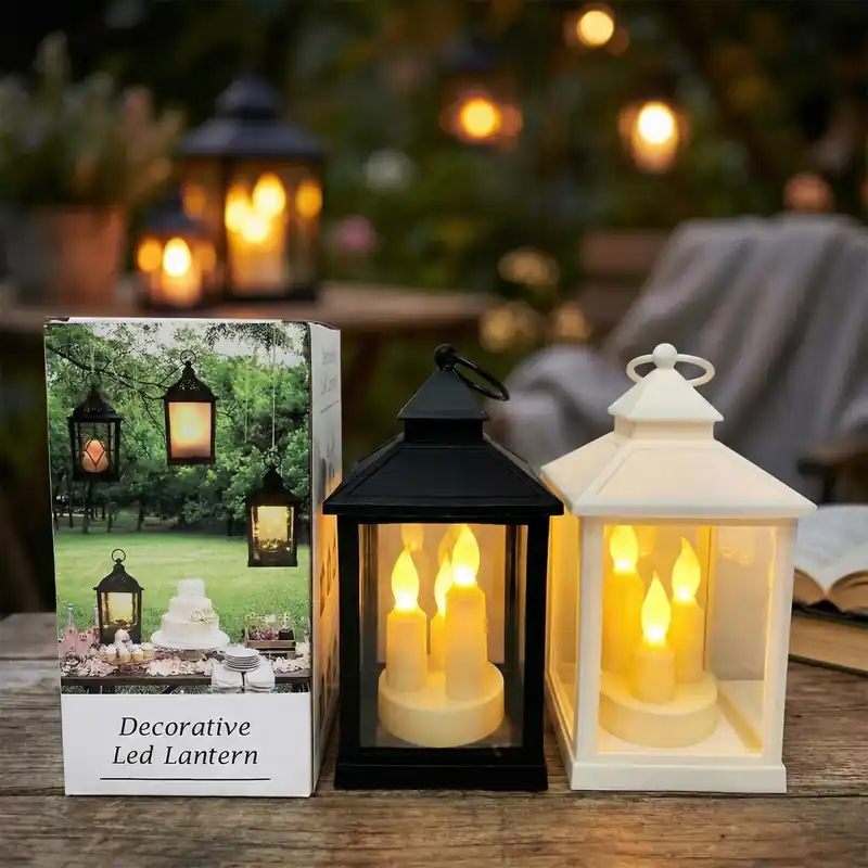 Lampion ze świecą LED DAILY INTERNATIONAL HOME 20x10 cm czarny/biały Sprawdź teraz