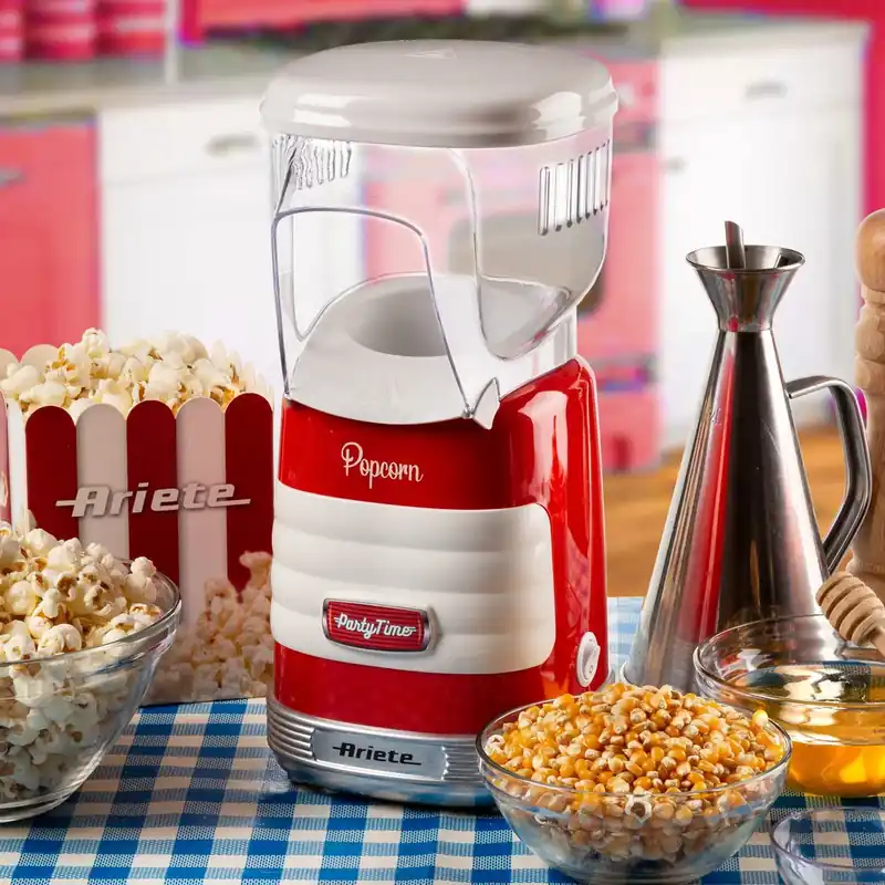 Nie przegap ARIETE Party Time Popcorn Maker 1100 W czerwone - urządzenie do popcornu