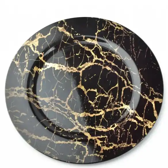 Podtalerz na stół MONDEX BLANCHE GOLDEN MARBLE 33 cm Tani