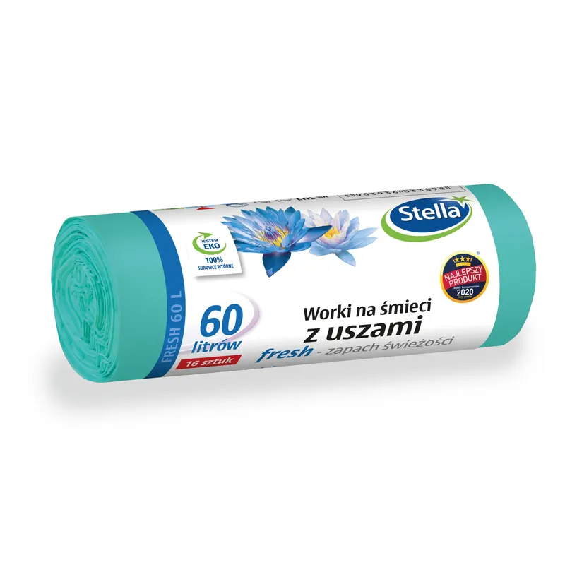 Worki na śmieci z uszami STELLA FRESH 60 l 16 szt. Premium
