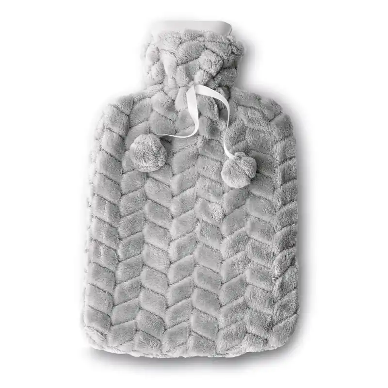 Premium Termofor gumowy i pokrowiec Tadar Plusz i Pompony 1,5 l 33 x 20 cm