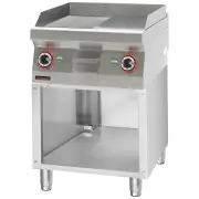 Kromet Płyta grillowa elektryczna na podstawie szafkowej otwartej 1/2 gładka+ 1/2 ryflowana chromowana 600 mm | Linia 700 Szybka wysyłka