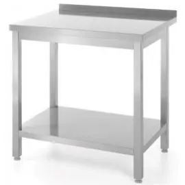 Stół przyścienny Kitchen Line, z półką-skręcany, o wym. 1600x600x850 mm Bestseller