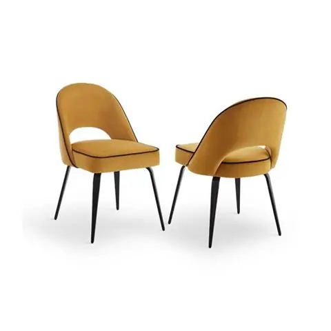 Niska cena ZESTAW 2 KRZESEŁ YVES – MEGAN MUSTARD/BLACK PIPING | LIANG & EIMIL