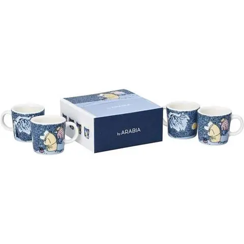 ZESTAW 4 SZT. KUBKÓW MUMINKI SNOW MOONLIGHT MINI | ARABIA FINLAND Oferta limitowana