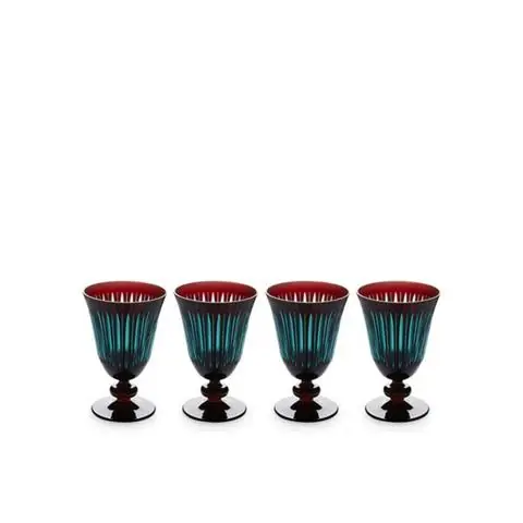 Łatwy zwrot ZESTAW CZTERECH KIELISZKÓW DO WINA L'OBJET Z KOLEKCJI PRISM BORDEAUX