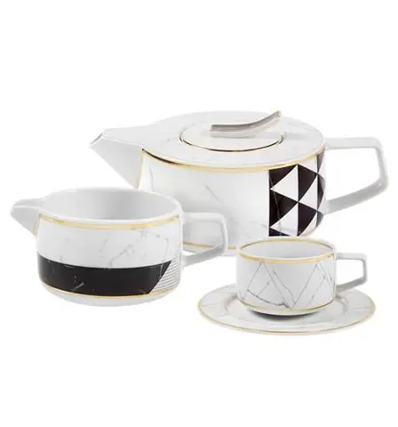 Premium PORCELANOWY ZESTAW DO HERBATY CARRARA - 15 ELEMENTÓW | VISTA ALEGRE